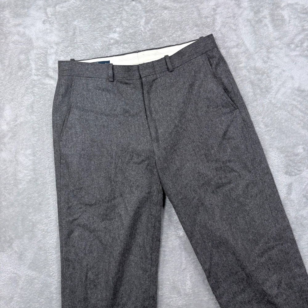 Polo Ralph Lauren Dress Pants Mens 33/30 Gray Wool Blend Italian Fabric Straight